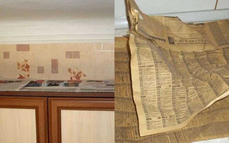Зачем застилать кухонные шкафчики газетами