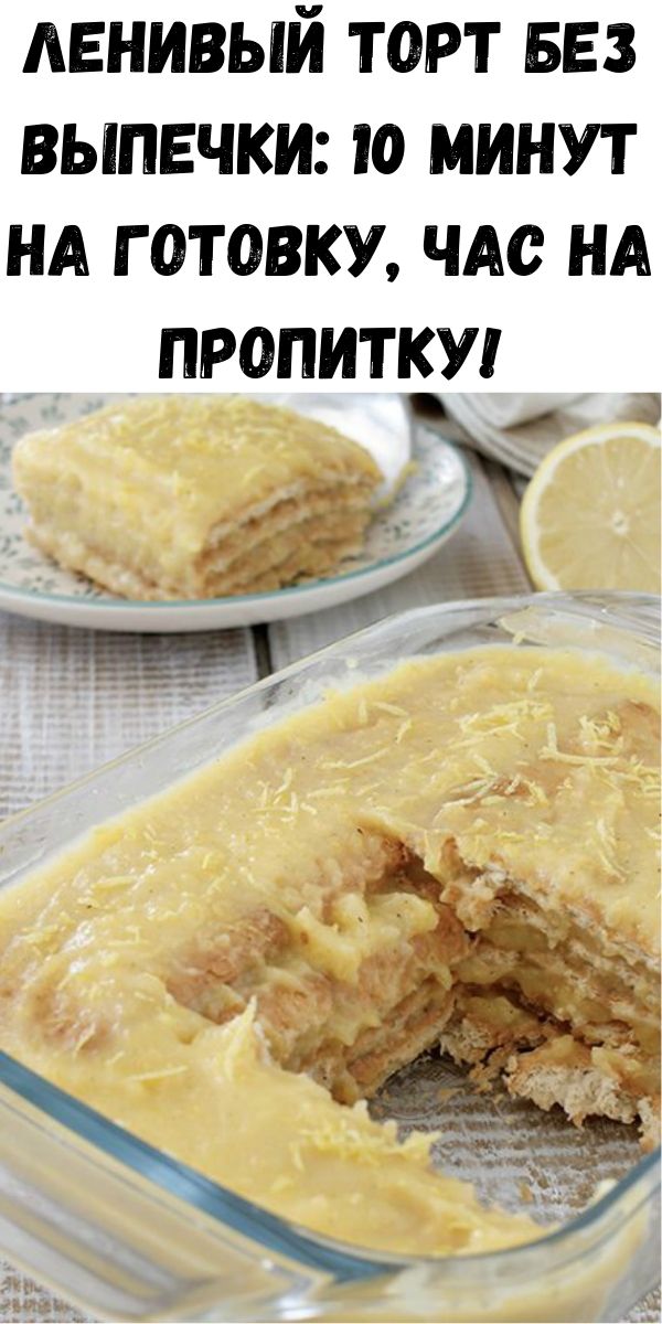 Ленивый торт без выпечки: 10 минут на готовку, час на пропитку!